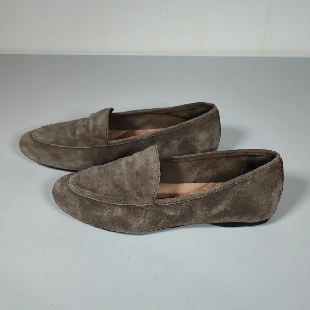 Birdies Vesper Suede Loafer Flats in Moss Green 6